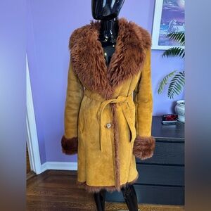 Luxurious Italian shearling Toscana mastered camel  fur Women's Coat